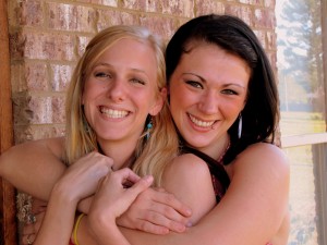 Women hugging in friendship